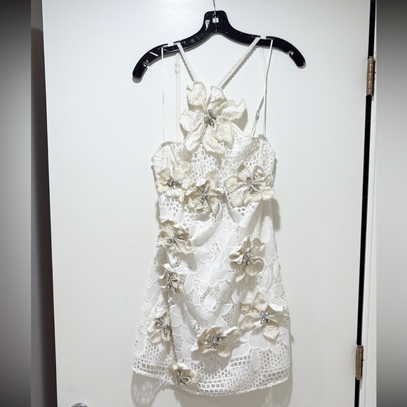 PatBO Flowered Embroidered Mini Dress - Picture 3 of 8